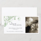写真エレガント日付の保存招待状 セーブザデート (正面/裏面)