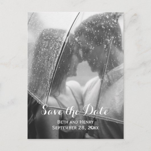 写真エレガント日付はがきを保存 案内ポストカード (正面)