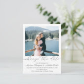 写真エレガント日付カードの変更 セーブザデート (スタンド正面)