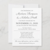 写真エレガント日付カードの変更 セーブザデート (裏面)