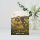 写真エレガント日付モダンポストカードの保存 ポストカード (スタンド正面)