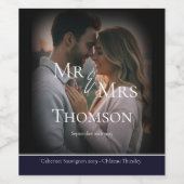 写真エレガント暗黒海軍の冬の結婚式 ワインラベル (シングルラベル)