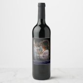 写真エレガント暗黒海軍の冬の結婚式 ワインラベル (正面)