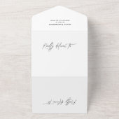 写真エレガント書ミニマル結婚リスト オールインワン招待状 (外側)