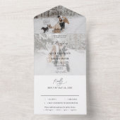 写真エレガント書ミニマル結婚リスト オールインワン招待状 (内側)