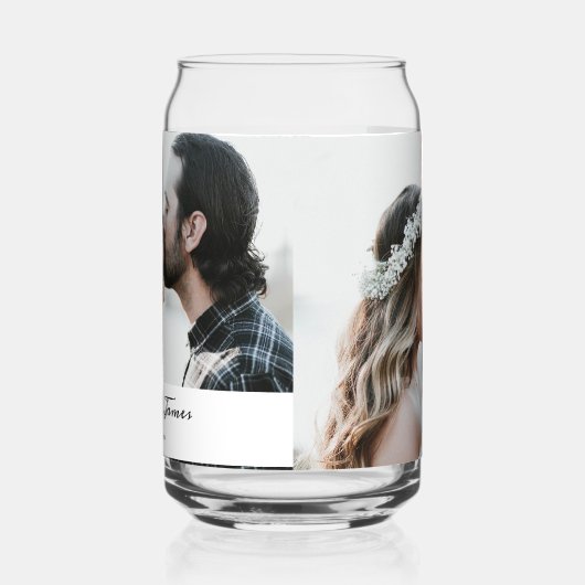 写真エレガント書婚式パーティーカスタムル ガラス缶 (左)