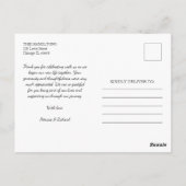 写真エレガント書結婚の感謝 ポストカード (裏面)