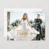 写真エレガント書結婚の感謝 ポストカード (正面/裏面)
