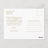 写真エレガント書結婚の感謝 ポストカード (裏面)