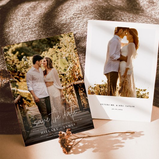 写真エレガント書結婚式の日付の保存 招待状