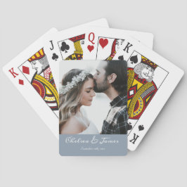 写真エレガント書道の結婚ほこりっぽい青 トランプ