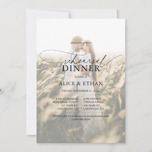 写真エレガント書道リハーサルディナー 招待状 (正面)