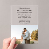 写真エレガント書道結婚の アクリル招待状 (インサイチュ (ポータブル))