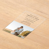 写真エレガント書道結婚の アクリル招待状 (レイダウン)