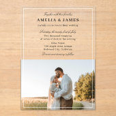 写真エレガント書道結婚の アクリル招待状 (正面)