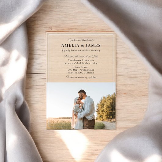 写真エレガント書道結婚の アクリル招待状