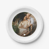 写真エレガント書道赤ちゃんシャワーこんにちはベビー ペーパープレート (正面)