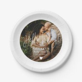 写真エレガント書道赤ちゃんシャワーこんにちはベビー ペーパープレート