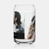 写真エレガント書黒婚式パーティー ガラス缶 (左)