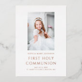 写真エレガント最初の通信金ゴールド 箔招待状 (正面)