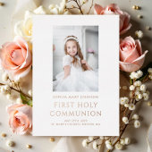 写真エレガント最初の通信金ゴールド 箔招待状