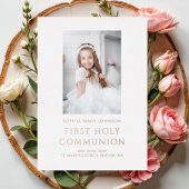 写真エレガント最初の通信金ゴールド 箔招待状