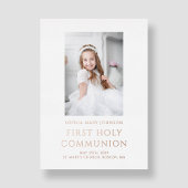 写真エレガント最初の通信金ゴールド 箔招待状