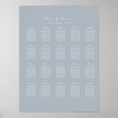 写真エレガント枠Qrコードの座席表 ポスター (正面)