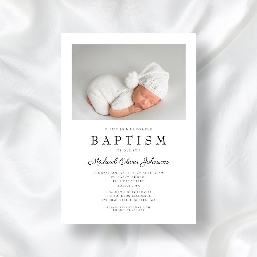 写真エレガント洗礼の台本 招待状