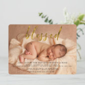 写真エレガント洗礼 |《キリスト教》洗礼式や命名式招待状 招待状 (スタンド正面)