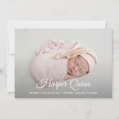 写真エレガント生まれたばかりのコラージュ誕生 案内状 (正面)