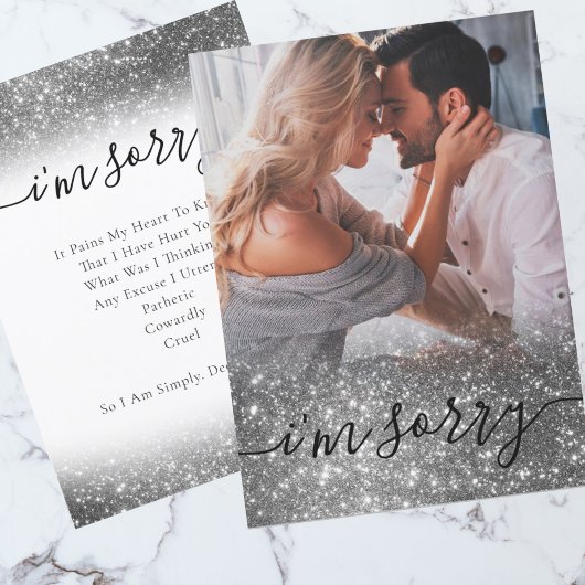 写真エレガント申し訳ない謝罪カード サンキューカード
