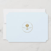 写真エレガント男の子金ゴールド聖餐式 招待状 (裏面)