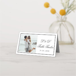 写真エレガント白黒結婚のテーブル番号 プレイスカード