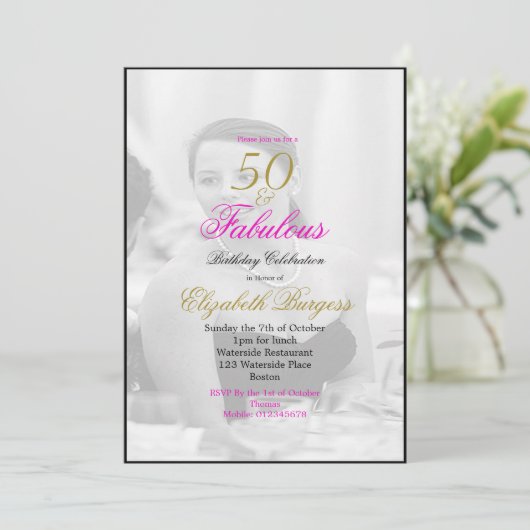 写真エレガント白黒50と素晴らしい 招待状 (スタンド正面)