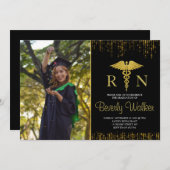写真エレガント看護学校卒業 招待状 (正面/裏面)