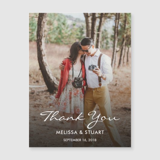 写真エレガント磁気カー結婚ドありがとう (正面)