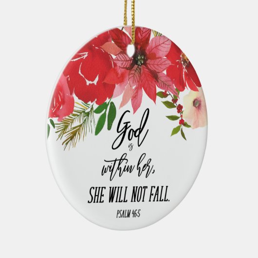 写真エレガント神は彼女のクリスマスフローラ内にある セラミックオーナメント (右)