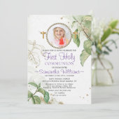 写真エレガント第モダン1聖餐式招待状 招待状 (スタンド正面)