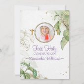 写真エレガント第モダン1聖餐式招待状 招待状 (裏面)