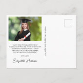 写真エレガント紫金ゴールド卒業ありがとう ポストカード (裏面)