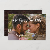 写真エレガント結び目の日付を保存 セーブザデート (正面/裏面)