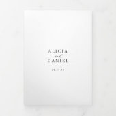 写真エレガント結シンプル婚RSVP詳細QRコード 三つ折り招待状 (カバー)