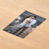 写真エレガント結モダン婚日の保存 アクリル招待状 (レイダウン)