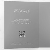 写真エレガント結モダン婚RSVP詳細QRコード 三つ折り招待状 (内部最初)