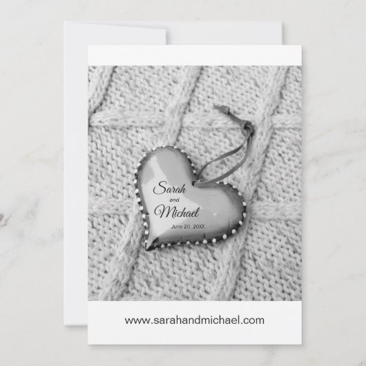 写真エレガント結伝統的婚日付の保存 招待状 (裏面)