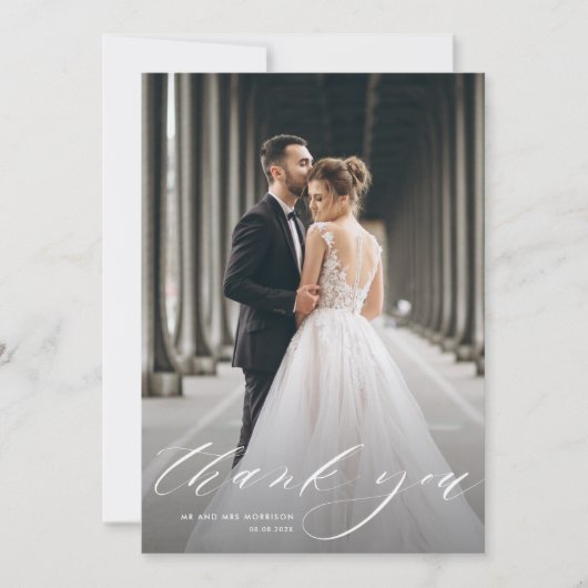 写真エレガント結婚サンキューカード サンキューカード (正面)