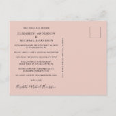 写真エレガント結婚式の披露宴の後ずっと幸せに インビテーションポストカード (裏面)