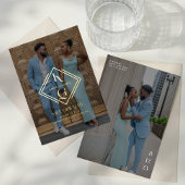 写真エレガント結婚式の日付のロゴを保存 箔招待状