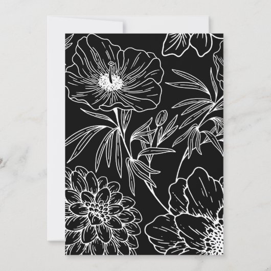 写真エレガント結婚式の日付の保存 招待状 (裏面)